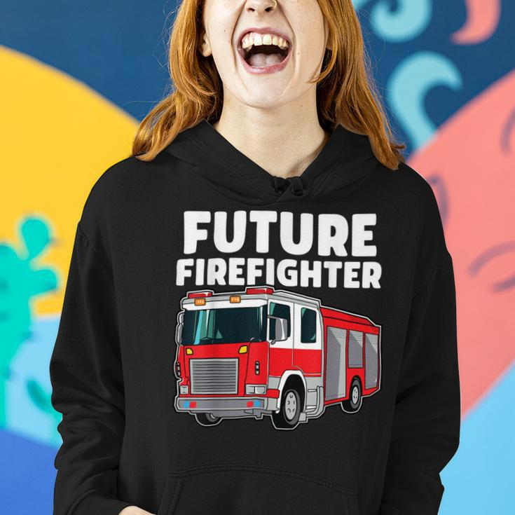 Firefighter Future Firefighter Fire Truck Theme Birthday Boy Women Hoodie Gifts for Her