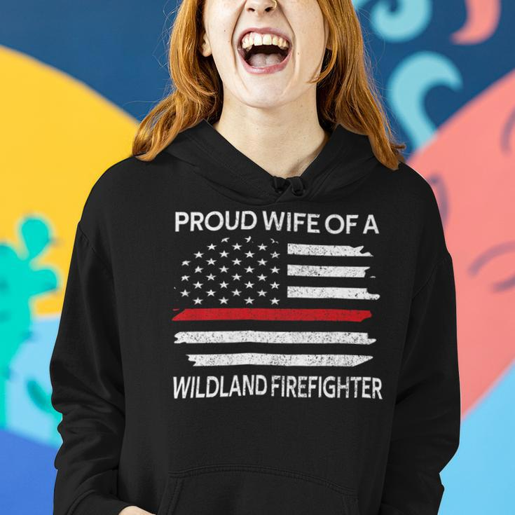 Firefighter Proud Wife Of A Wildland Firefighter Wife Firefighting V2 Women Hoodie Gifts for Her
