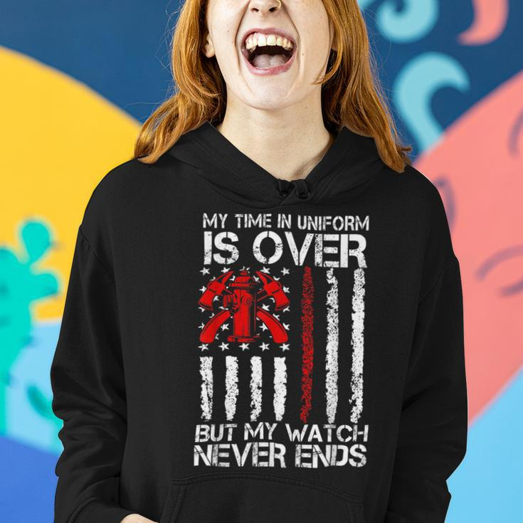 Firefighter Retired Firefighter Thin Red Line Funny Retirement V3 Women Hoodie Gifts for Her