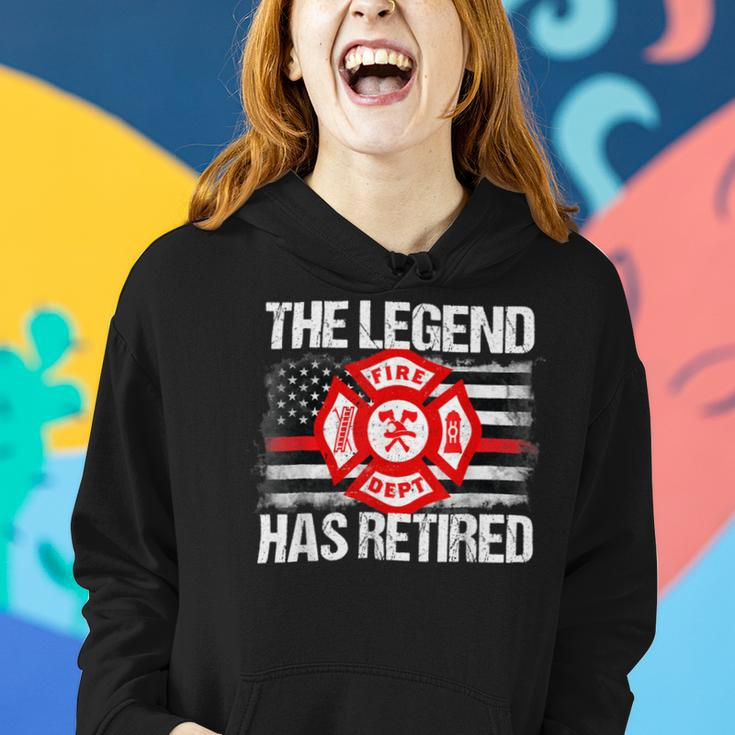 Firefighter The Legend Has Retired Firefighter Retirement Party Women Hoodie Gifts for Her