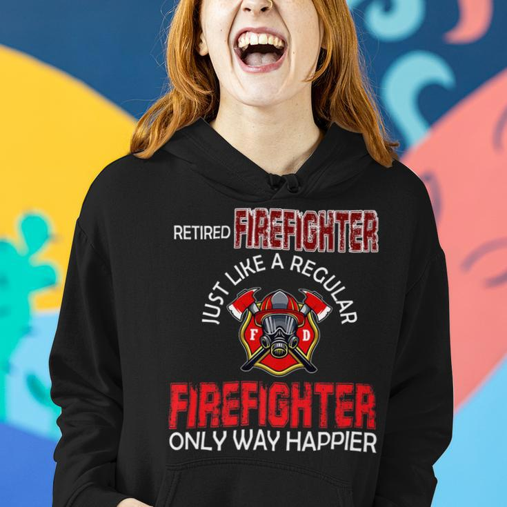 Firefighter Vintage Retired Firefighter Definition Only Happier Retire Women Hoodie Gifts for Her