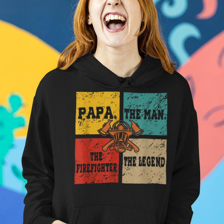 Firefighter Vintage Retro Papa Funny Man The Firefighter The Legend V3 Women Hoodie Gifts for Her