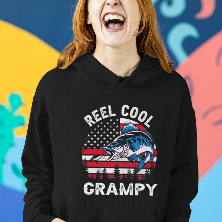 Flag Vintage Reel Cool Grampy Fishing For 4Th Of July Women Hoodie Gifts for Her