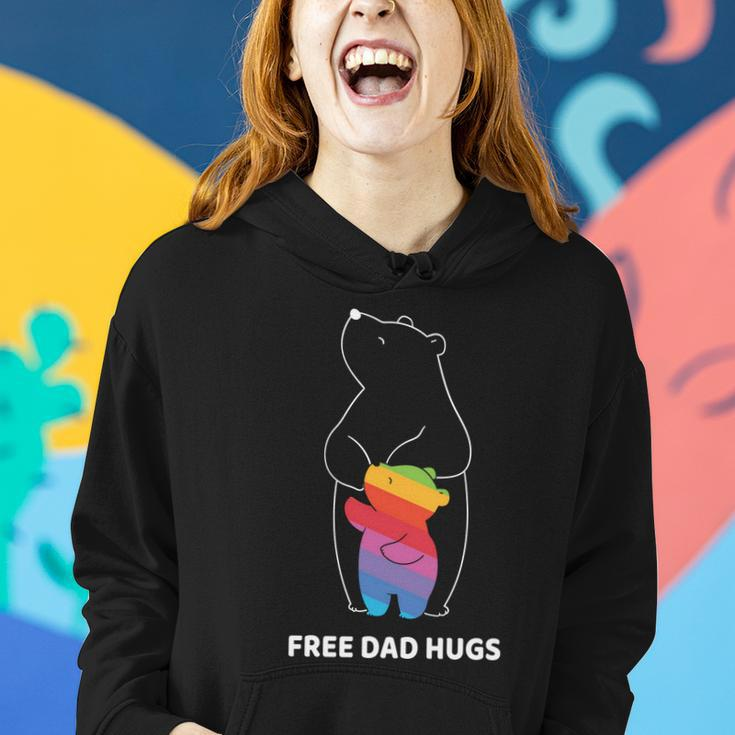 Free Dad Hugs Rainbow Lgbt Pride Month Women Hoodie Gifts for Her