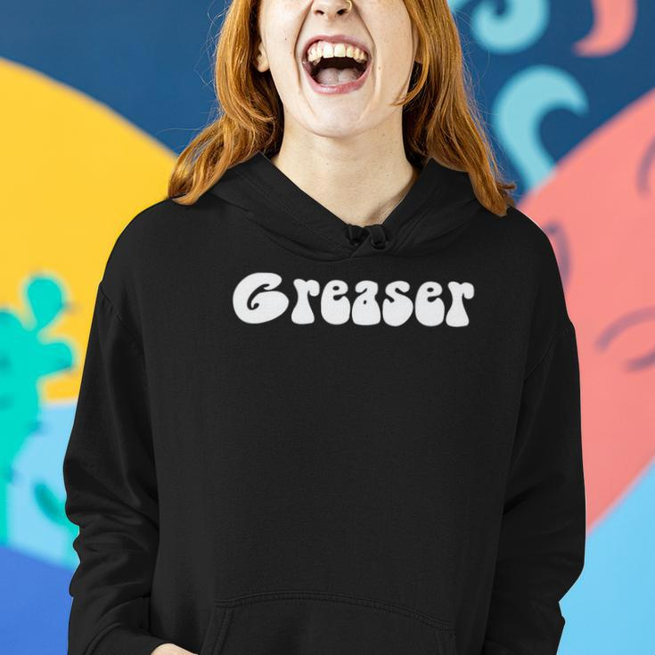 Fun Retro 1950&8217S Vintage Greaser White Text Gift Women Hoodie Gifts for Her