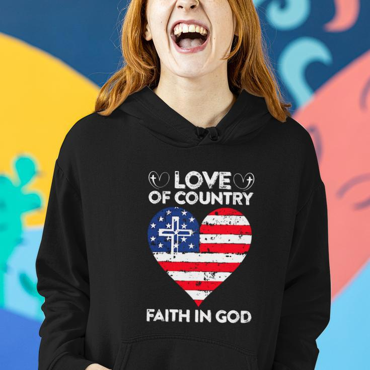 Funny 4Th Of July Christian Faith In God Heart Women Hoodie Gifts for Her