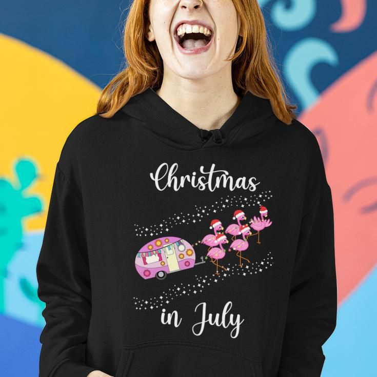 Funny Flamingo Pink Retro Camping Car Christmas In July Great Gift Women Hoodie Gifts for Her