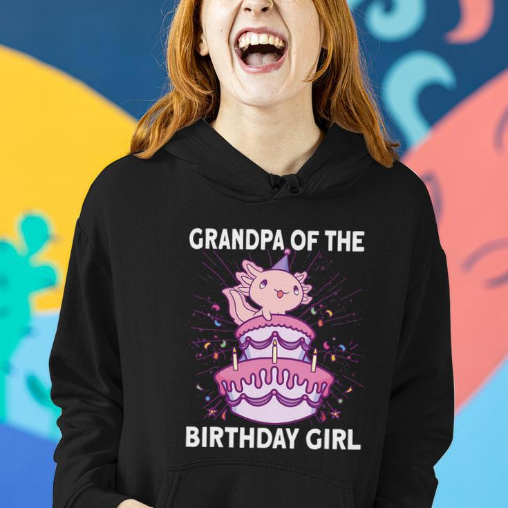 Funny Grandpa Of The Birthday Axolotl Bday Women Hoodie Gifts for Her