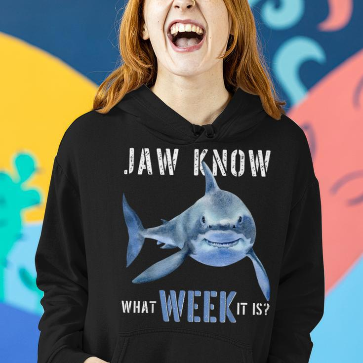 Funny Jaw Know What Week It Is Shark 2022 Funny Shark Kids Women Hoodie Gifts for Her