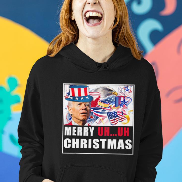 Funny Joe Biden Happy Christmas In July Usa Flag Women Hoodie Gifts for Her