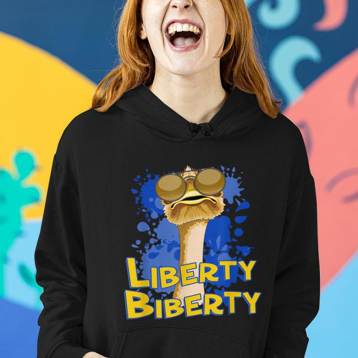 Funny Liberty Biberty Ostrich Sunglasses Humor Blue Women Hoodie Gifts for Her