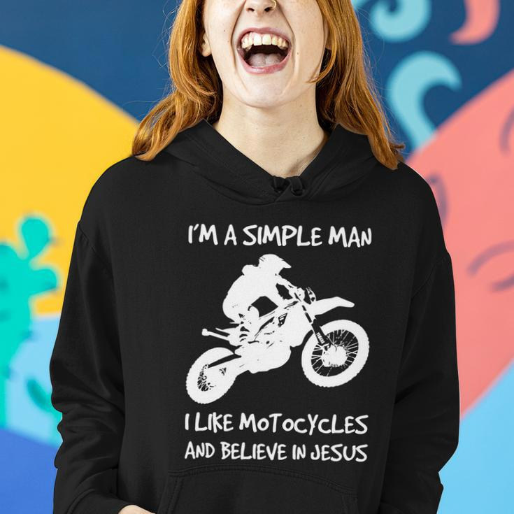 Funny Men Like Motocycles And Believe In Jesus Women Hoodie Gifts for Her