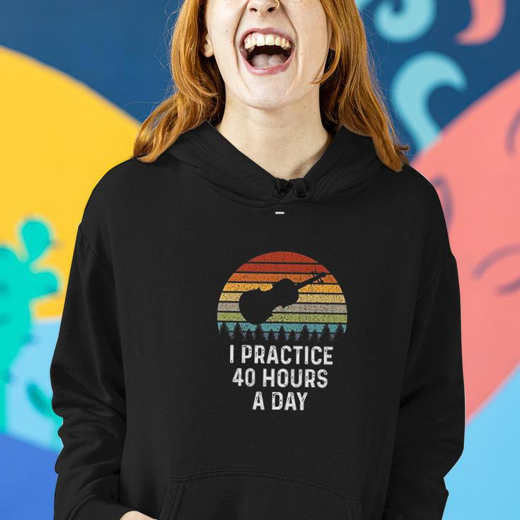 Funny Violin Gifts Practice 40 Hours Per Day Violinist Women Hoodie Graphic Print Hooded Sweatshirt Gifts for Her