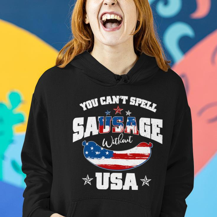 Funny You Cant Spell Sausage Without Usa Women Hoodie Gifts for Her