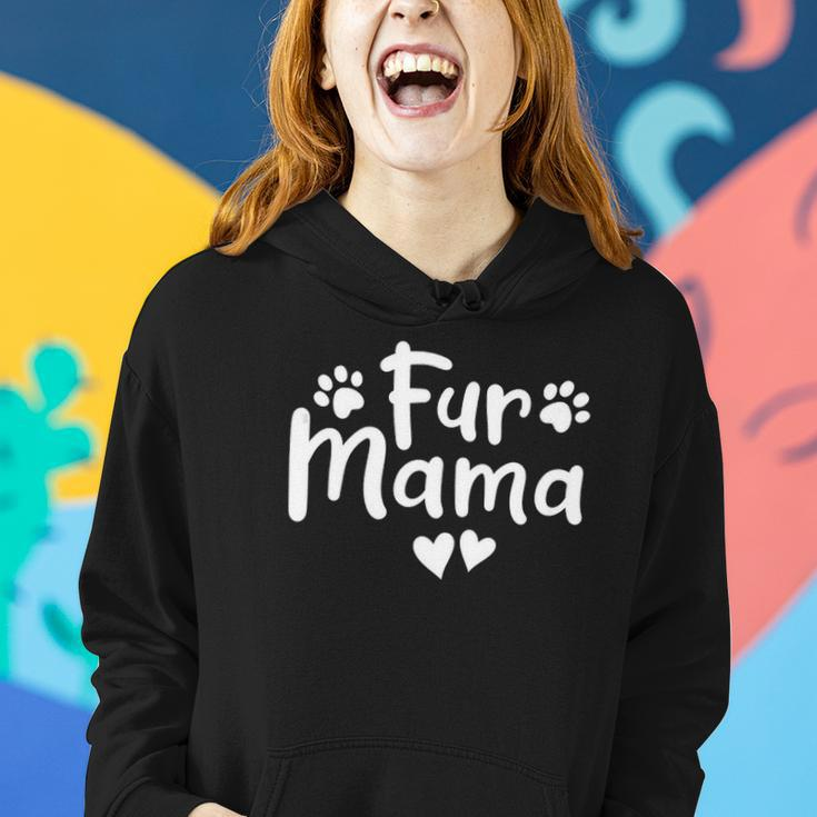 Fur Mama Paw Floral Design Dog Mom Mothers Day Women Hoodie Gifts for Her