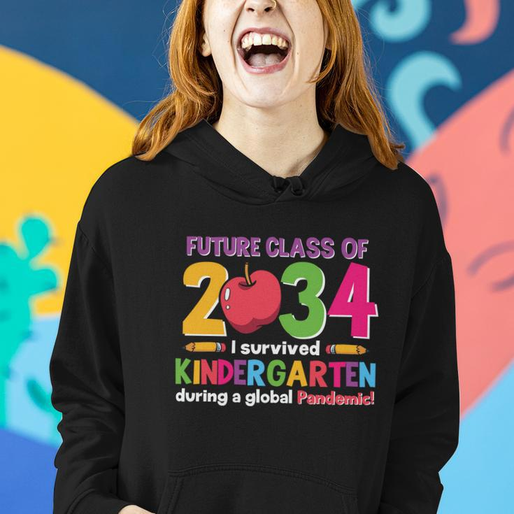 Future Class 2034 Survived Kindergarten Funny School Teacher Student Graphic Women Hoodie Gifts for Her