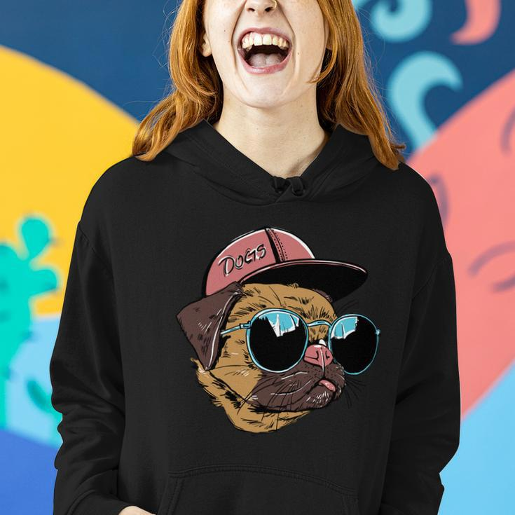 Gangster Pug Dog Hipster Cool Shades Women Hoodie Gifts for Her
