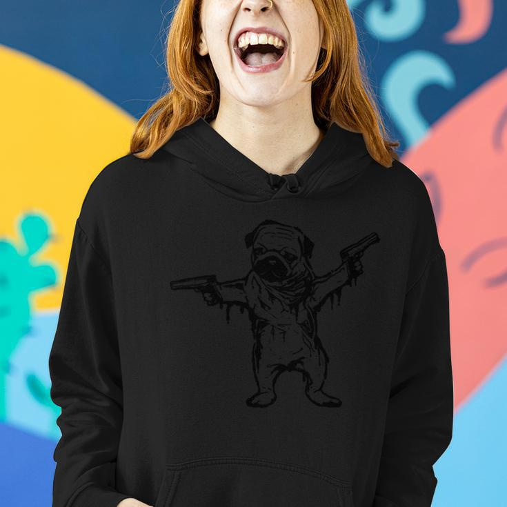 Gangster Pug With Guns Tshirt Women Hoodie Gifts for Her