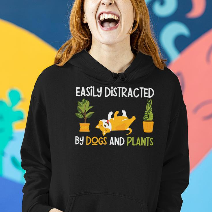 Gardening Easily Distracted By Dogs And Plants Women Hoodie Graphic Print Hooded Sweatshirt Gifts for Her