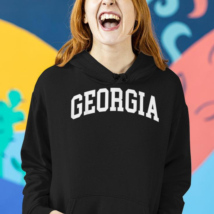 Georgia Us College Font Proud American Usa States Women Hoodie Graphic Print Hooded Sweatshirt Gifts for Her