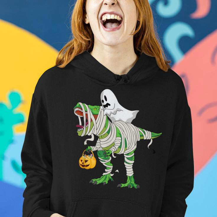 Ghost RidingRex Mummy Dinosaur Halloween Women Hoodie Gifts for Her