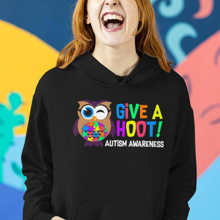 Give A Hoot Autism Awareness Women Hoodie Gifts for Her