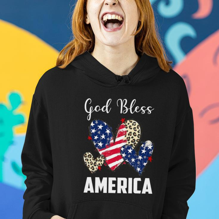 God Bless America Leopard Christian 4Th Of July Women Hoodie Gifts for Her