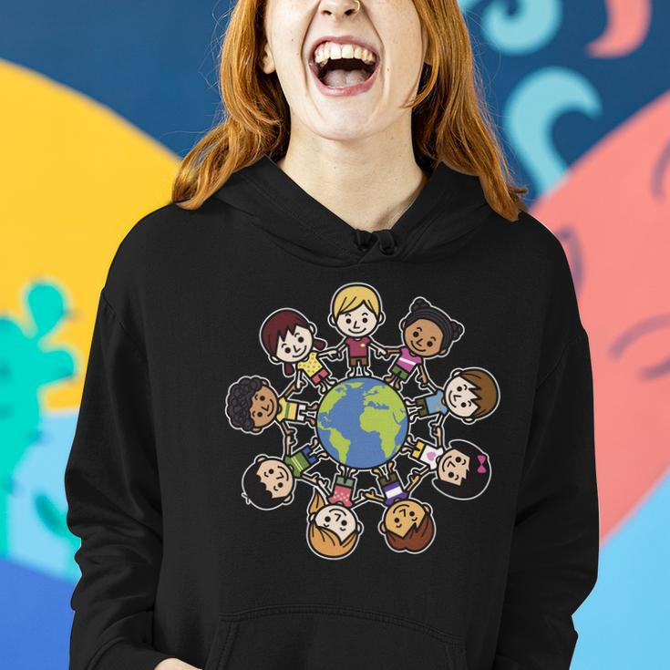 Happy Earth Day Children Around The World Women Hoodie Gifts for Her