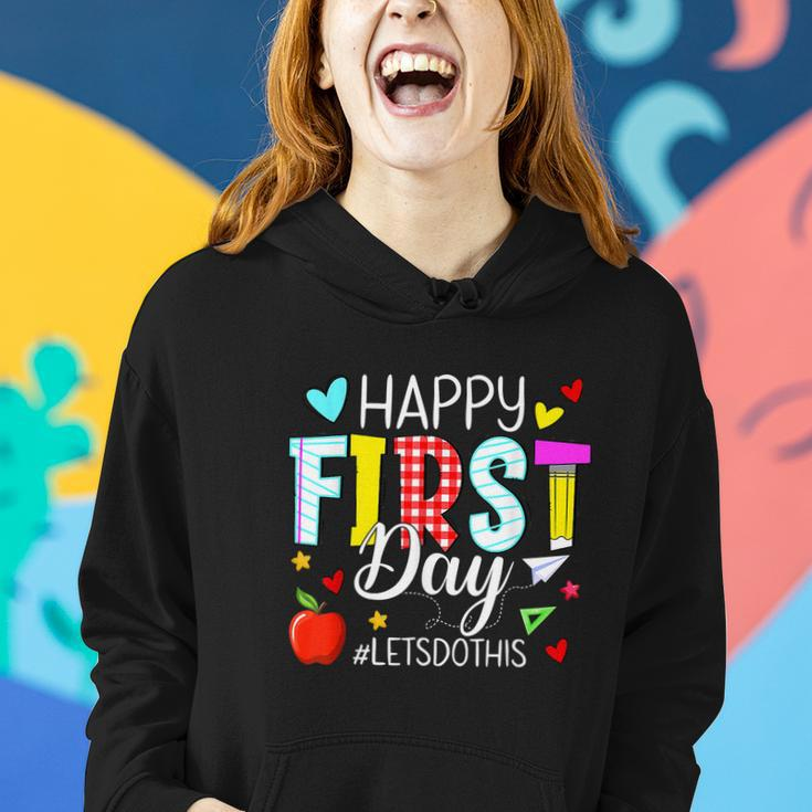 Happy First Day Lets Do Welcome Back To School Teacher Women Hoodie Gifts for Her
