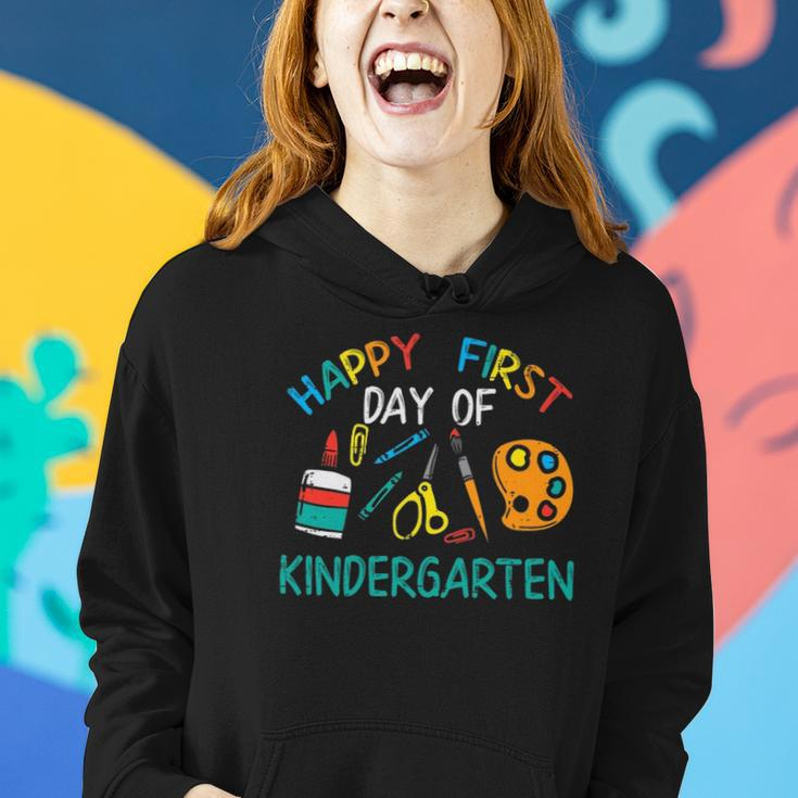 Happy First Day Of Kindergarten Back To Boys Girls Teacher Women Hoodie Gifts for Her