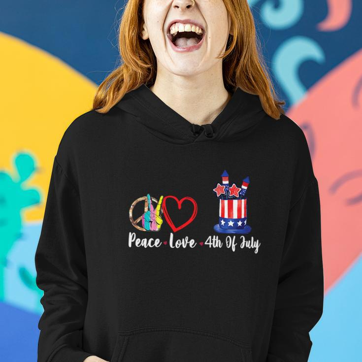 Happy Peace Love 4Th Of July Sublimation Women Hoodie Gifts for Her