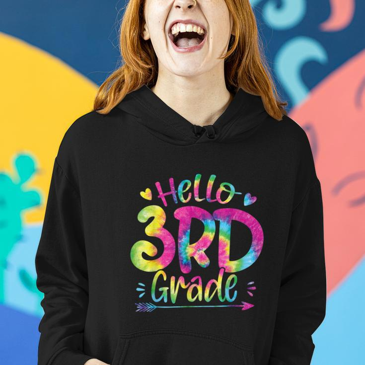 Hello 3Rd Grade Teachers Tie Dye Funny Back To School Women Hoodie Gifts for Her