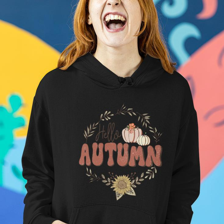 Hello Autumn Thanksgiving Quote V2 Women Hoodie Gifts for Her