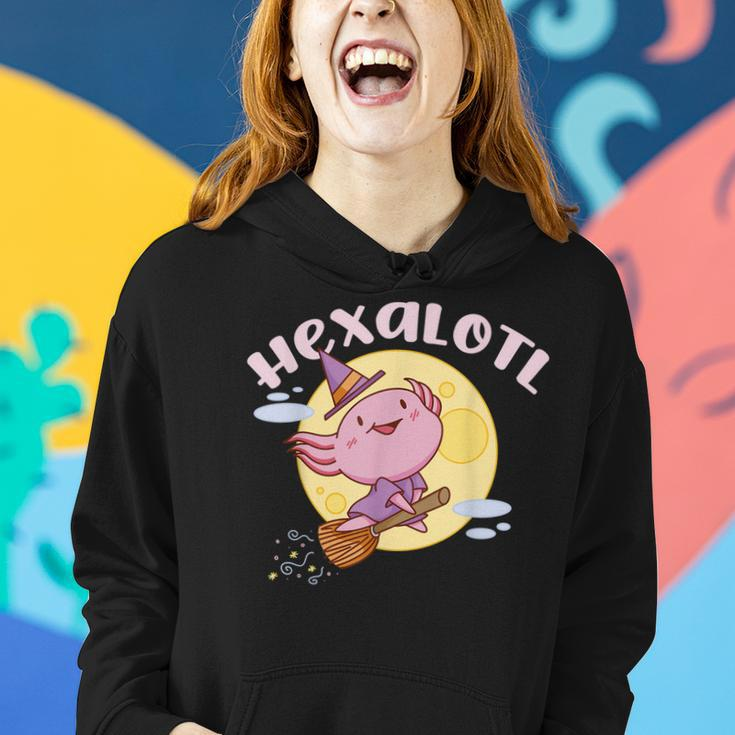 Hexalotl Funny Axolotl Witch Halloween Kawaii Meme Women Hoodie Gifts for Her
