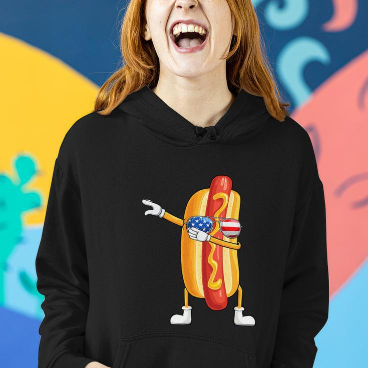 Hot Dog July 4Th Funny Dabbing Hotdog Women Hoodie Gifts for Her