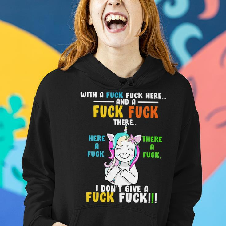 I Dont Give A Fuck Fuck Offensive Funny Unicorn Women Hoodie Gifts for Her
