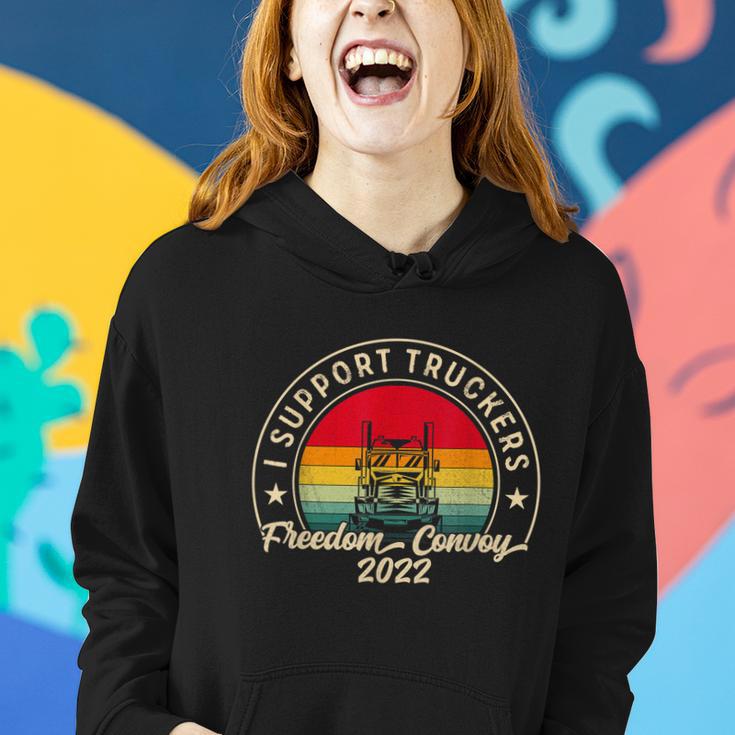 I Support Truckers Canada Usa Freedom Convoy Women Hoodie Gifts for Her