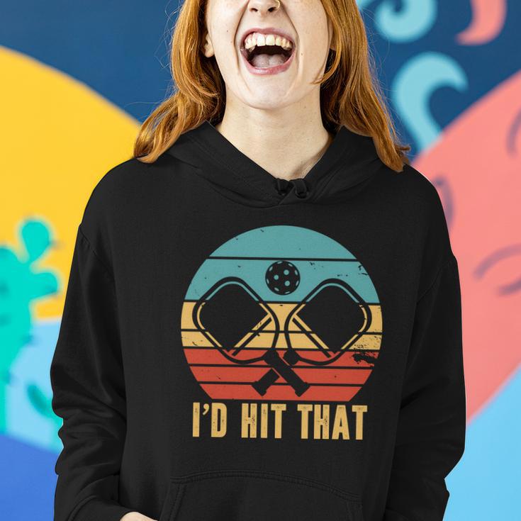 Id Hit That Funny Pickleball Retro Women Hoodie Gifts for Her