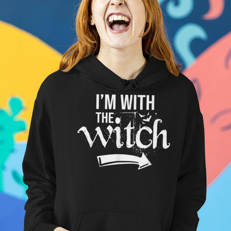 Im With The Witch Funny Halloween Couple Costume Women Hoodie Gifts for Her