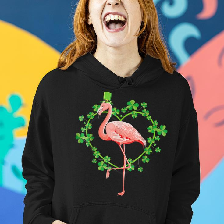 Irish Flamingo Green Saint Patrick Day 2022 Lucky St Pattys Women Hoodie Graphic Print Hooded Sweatshirt Gifts for Her