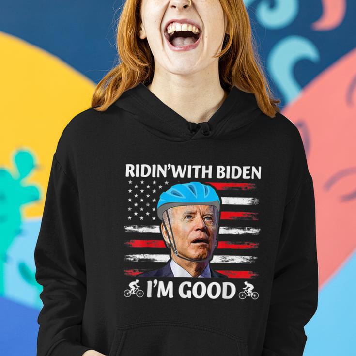 Joe Biden Falling Off His Bicycle Funny Biden Falls Off Bike V6 Women Hoodie Gifts for Her