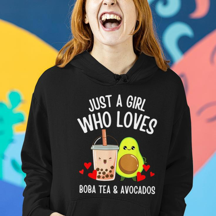 Just A Girl Who Loves Boba Tea & Avocados Cute Kawaii Teen Tshirt Women Hoodie Gifts for Her