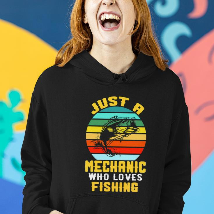 Just A Mechanic Fishing Funny Women Hoodie Gifts for Her