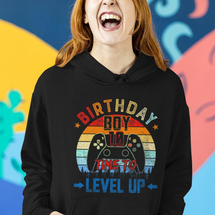 Kids 10Th Birthday Boy Time To Level Up 10 Years Old Boys Gift Women Hoodie Gifts for Her