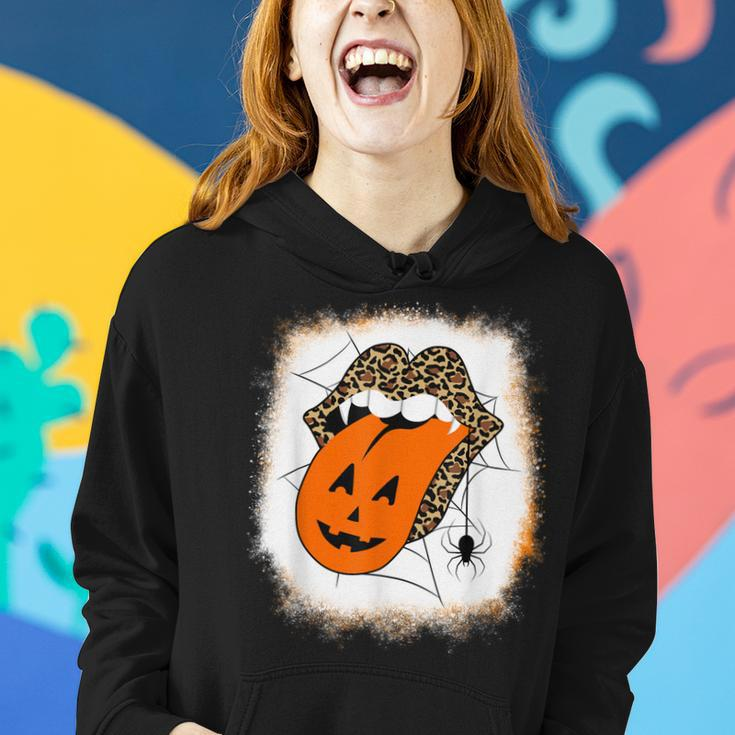 Leopard Lips Halloween Lips Vampire Mouth Pumpkin Tongue Women Hoodie Gifts for Her
