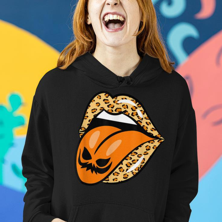 Leopard Lips Mouth Pumpkin Tongue Costume Halloween Women Women Hoodie Gifts for Her
