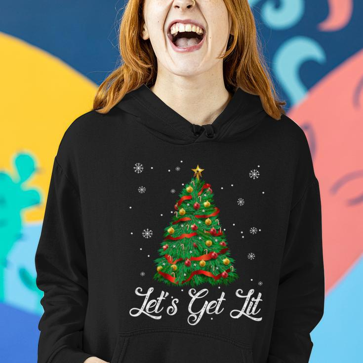 Lets Get Lit Christmas Tree Funny Ing Meaningful Gift Women Hoodie Gifts for Her