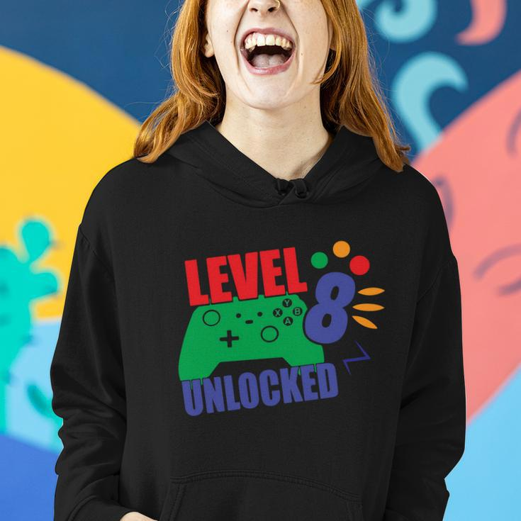 Level 8 Unlocked 8Th Gamer Video Game Birthday Video Game Graphic Design Printed Casual Daily Basic Women Hoodie Gifts for Her
