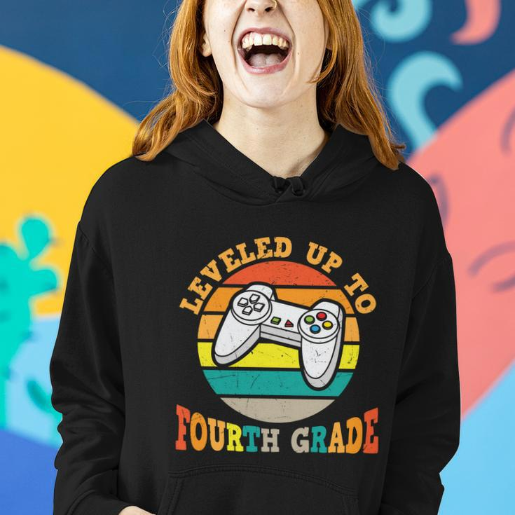 Leveled Up To 4Th Grade First Day Of School Back To School Women Hoodie Gifts for Her