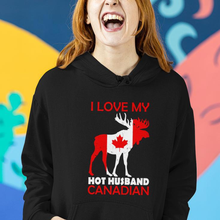 Lgbn I Love Husband Canadian Maple Leaf Animal Canada Day Women Hoodie Gifts for Her